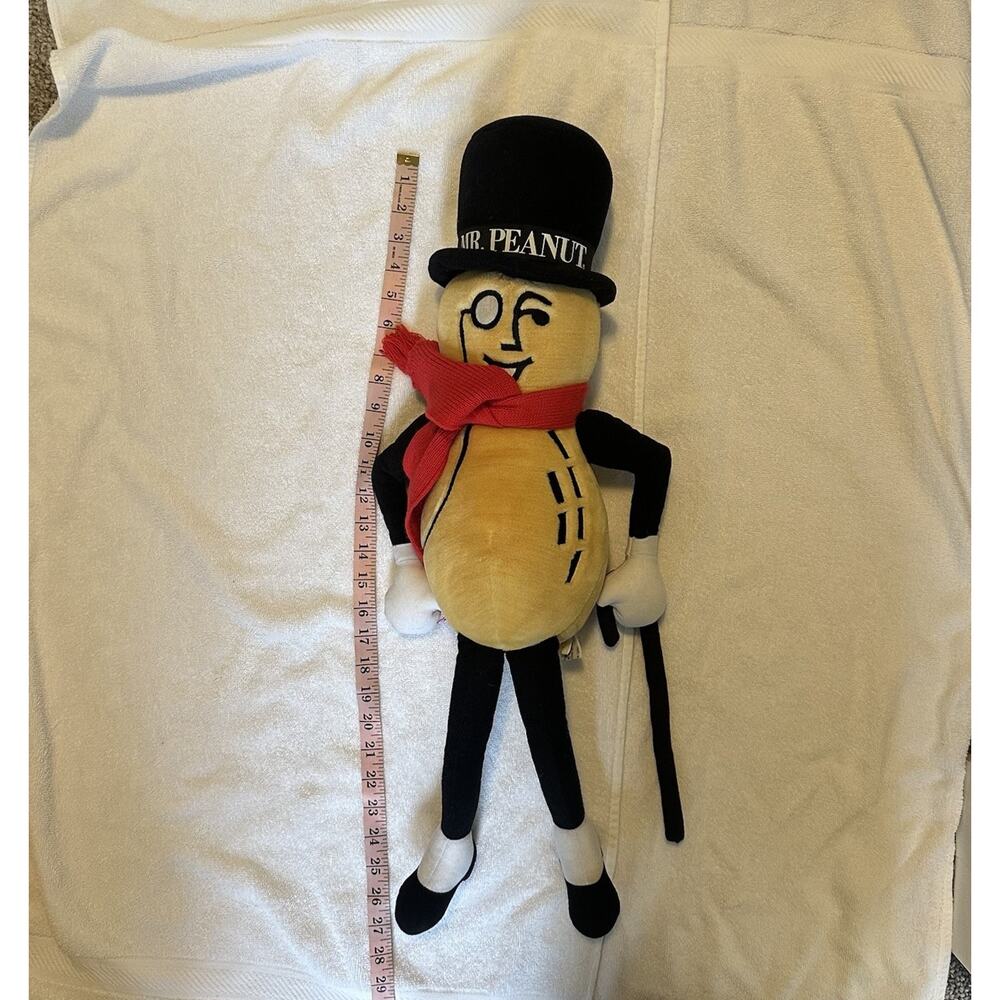 Vintage 1991 Mr Peanut Plush Doll Scarf Cane & Hat 26" Planters - Picture 7 of 7